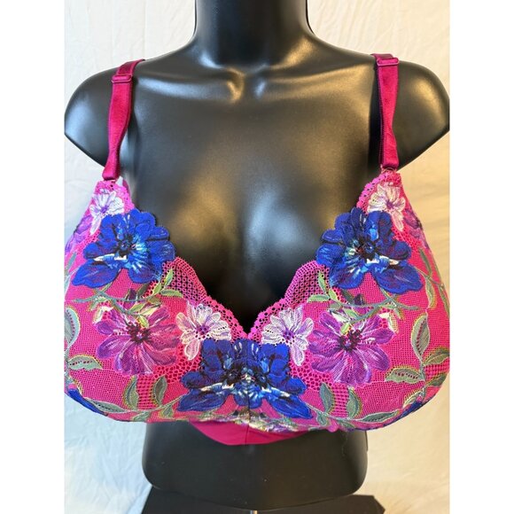 NWT New Torrid Soft Cup Bra Purple Floral So Pretty Womens Plus Size 44DDD - Picture 1 of 3